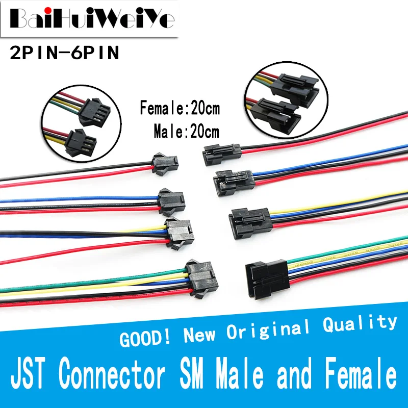 20 шт./лот 10 пар 2 штырька 3 4 5 штырьков 6 JST светодиодные Разъемы штекер | Электрические контакты и материалы -1005002581251441
