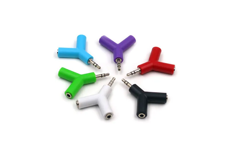 50pcs 3 5MM Extension Earphone Headphone Audio Spliter Cable Adapter Male to 2 Female For iphone 5s 6S 4 4S Plus pro 6 AUX