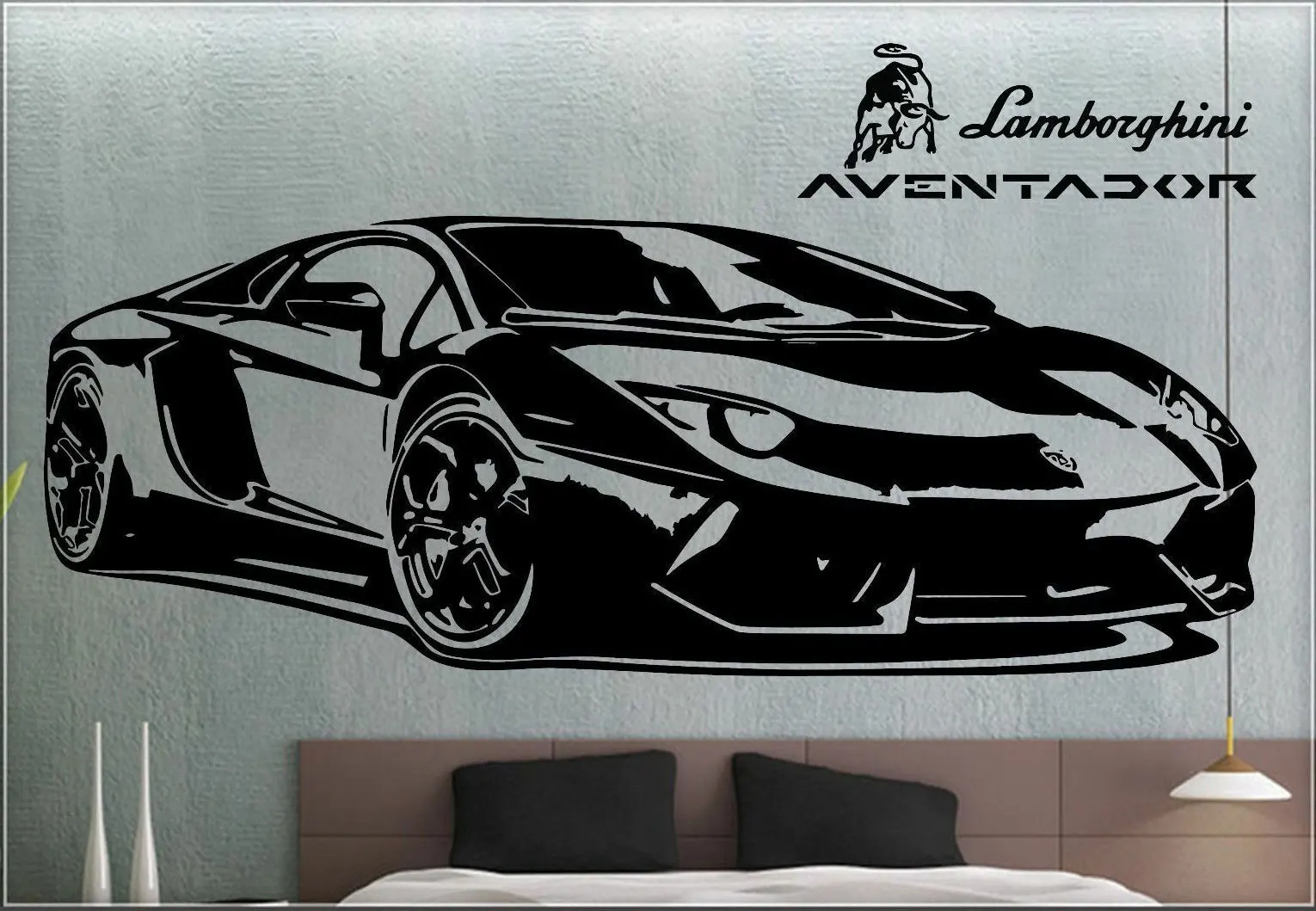 Гоночный спортивный автомобиль Lamborghini наклейка на стену виниловая переводная