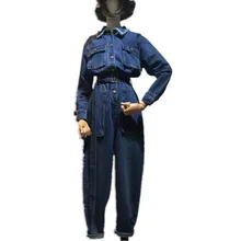 Комбинезоны джинсовые женские s комбинезон осенние женские Комбинезоны свободные длинные черные джинсы комбинезоны