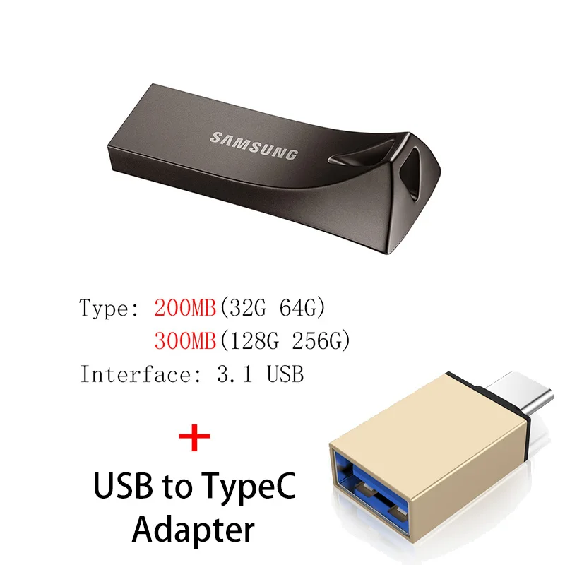 USB флеш-накопитель SAMSUNG 32 64 128 ГБ, флеш-накопитель 128 Гб 64 ГБ 32 ГБ 256 ГБ 300 МБ, флеш-накопитель 3,1, USB флешка, диск на ключ, память для телефона - Color: BE4 B