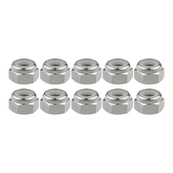 

10pcs Titanium Nuts M4 M5 M6 M8 Hex Nylon Insert Lock Nut Self-locking Nylon lock Nut