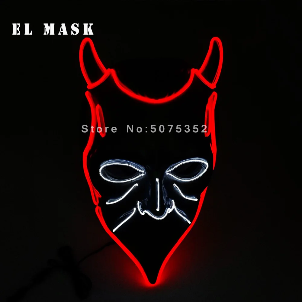 Design-R Маска для косплея Рик и Морти EL маска супер герой Черная пантера светодиодная маска для маскарада Рождество Хэллоуин - Цвет: Design-R