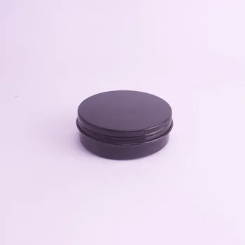 

100pcs Black 80g Aluminum Lotion Jar Refillable Cosmetic Cream Container Empty Batom Wax Bottles Screw Cap Tins
