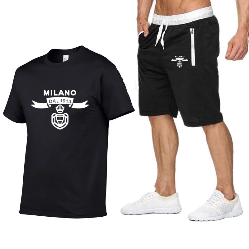 

Milan Fashion Brand T-shirt Shorts Sets Mens T shirt Summer Tracksuit+Shorts Beach Mans Tshirt Casual Shirt Oversized T shirt