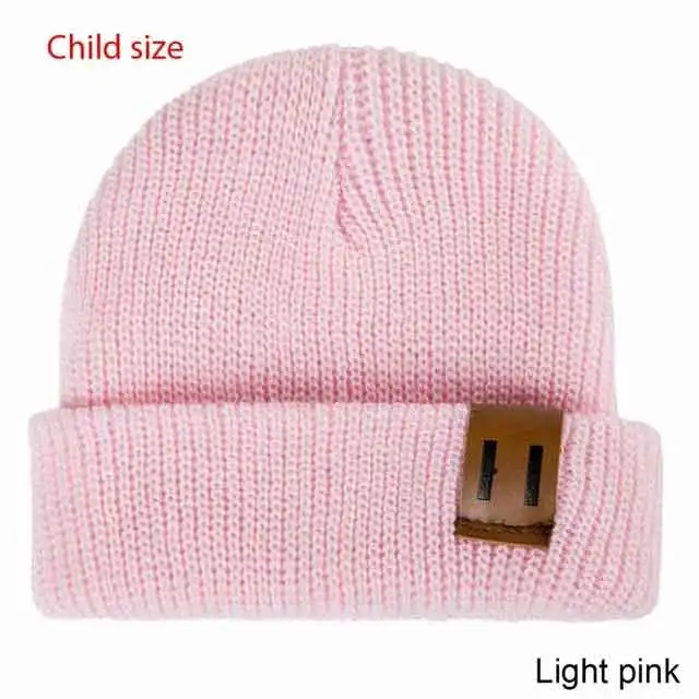 child light pink TRUENJOY/Новое поступление, Детская Зимняя Шапка-бини, мягкая теплая вязаная шапочка-бини для мужчин и женщин, SKullies, девочки-мальчики, взрослые дети - Цвет: child light pink