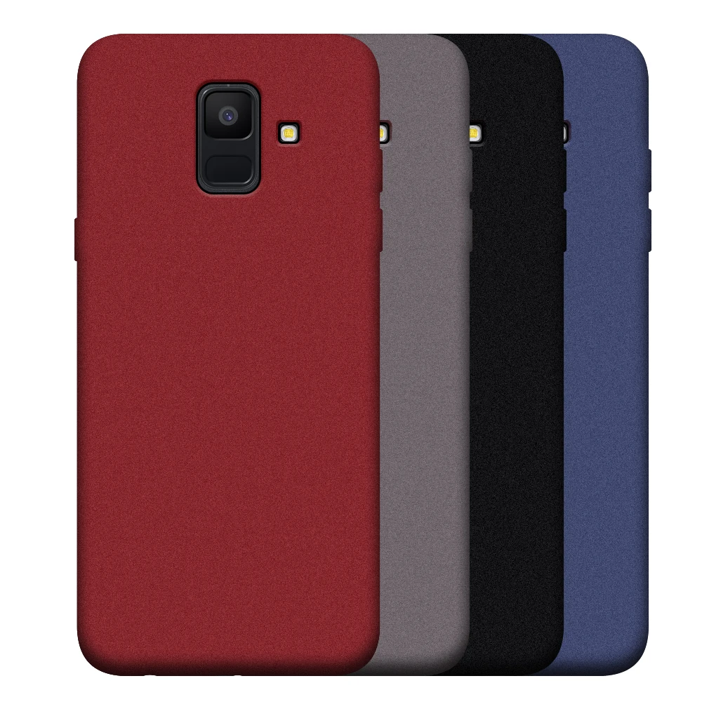 

Neat Plain Phone Case for Samsung Galaxy A6 A6 + A7 A8 Plus A9 2018 A3 A5 2017 Matte Silicone Soft Protective Cover Bumer