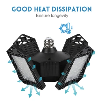 

LED Garage Lamp led High bay light Shop Work Lights 15000lm E27 Home Ceiling Fixture Deformable Lamp Folding lamp