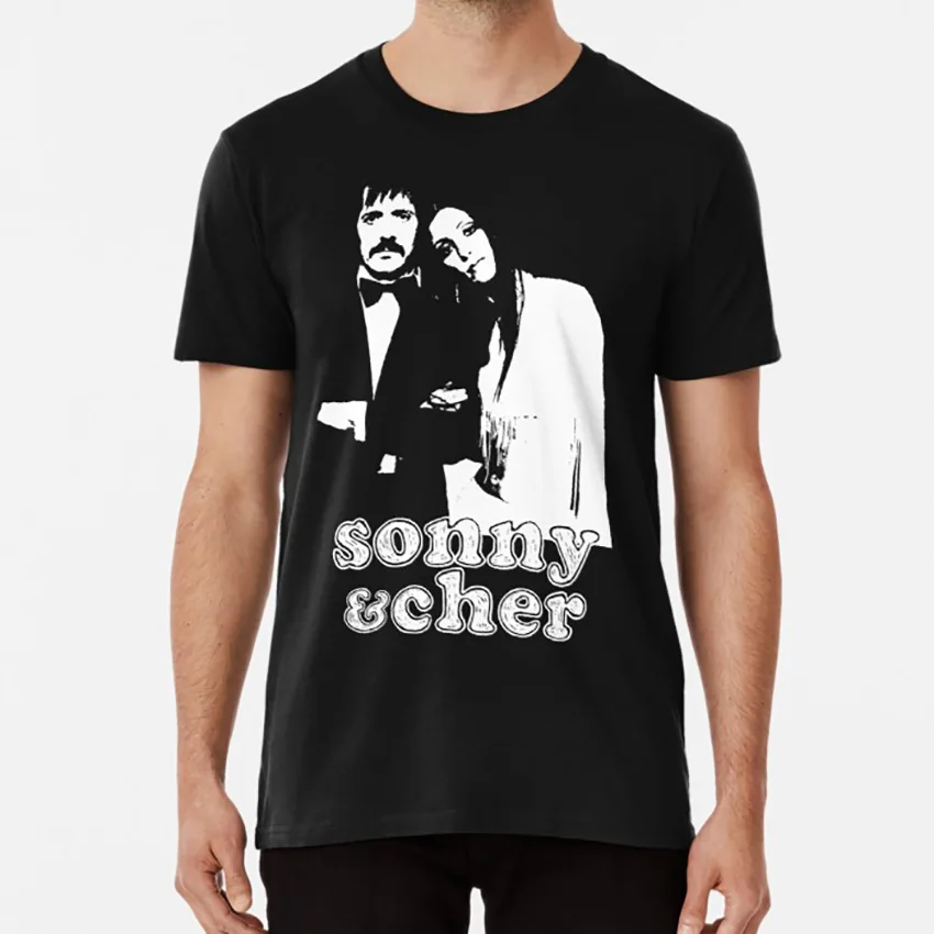 I Got You Babe - The White Stencil T shirt sonny and cher 60s 70s 80s sixties seventies eighties pop disco |
