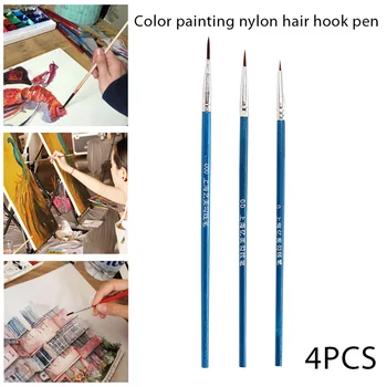 

Technical Pen Painting Brush Scriptliner 4pcs/Set Solid Wood Cartoon Writing Children Wolves Portable Liquid Watercolour Paint