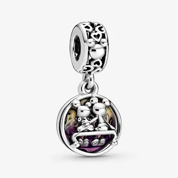 

2020 Spring New Beads Cartoon Mouse Happily Dangle Charms fit Original Pandora Bracelets Women DIY Jewelry