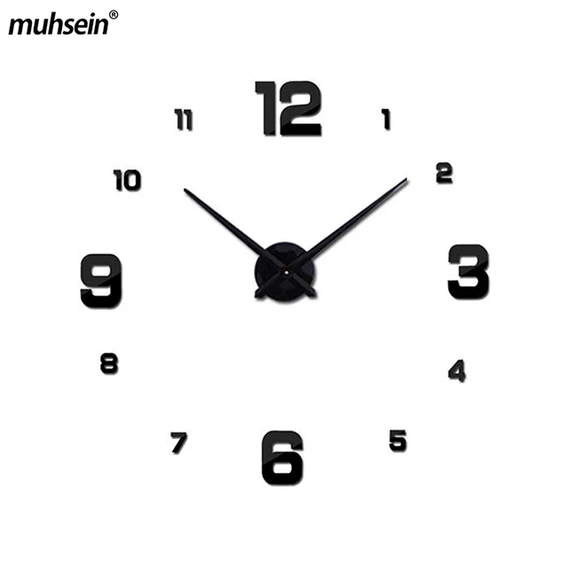 Muhsein New Wall Clock Home Decor Mute Clock Large Size DIY Wall Sticker Clock Numerals Quartz Watch For Gift Free Shipping 