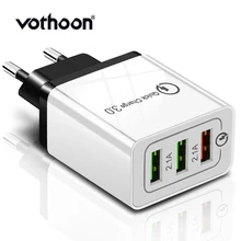 Vothoon 3 порта быстрое зарядное устройство QC3.0 телефон USB зарядное устройство Быстрая зарядка ЕС разъем зарядное устройство для мобильного телефона для samsung S9 S10 Xiaomi Mi 9