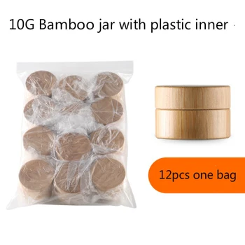 

Free shipping 12pcs 5g 10g Wholesale Luxury Cosmetic Packaging empty recycled bamboo cosmetic jars wooden face cream jar