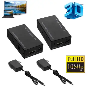 

BEESCLOVER 1080P HDMI Network Extender Over Single Cable CAT5E/6 Ethernet RJ45 FHD 60M