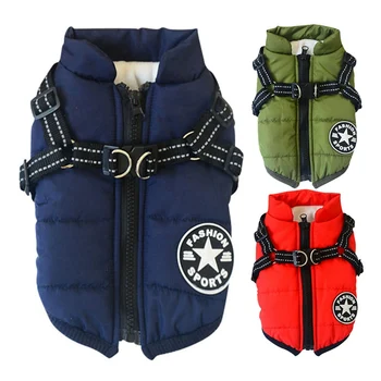 

Winter Pet Clothes Warm Dog Jacket Harness Vest Adjustable Waterproof Dog Coat Chihuahua Yorkshire Small Medium Pet Clothing