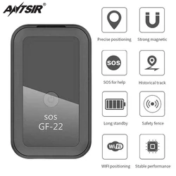 Mini localisateur GPS de voiture Super magnétique GF22, dispositif de localisation de suivi en temps réel LBS/AGPS 
