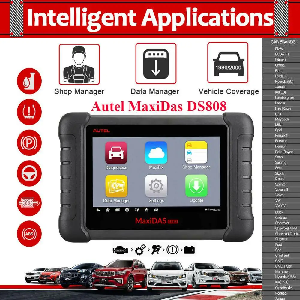 Сканер OBD2 AUTEL MaxiDAS DS808 диагностический инструмент брелок для программирования
