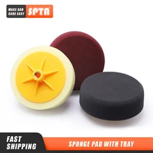 SPTA – tampon de polissage 6 pouces/150mm, avec plaque de support filetée M14, pour peinture de voiture, éponge, disque de polissage RO, vente en gros
