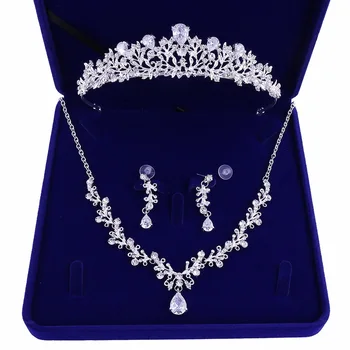 

Bridal Rhinestone Crystal V-Shaped Teardrop Wedding Necklace and Earring Jewelry Sets for Brides Formal Dress