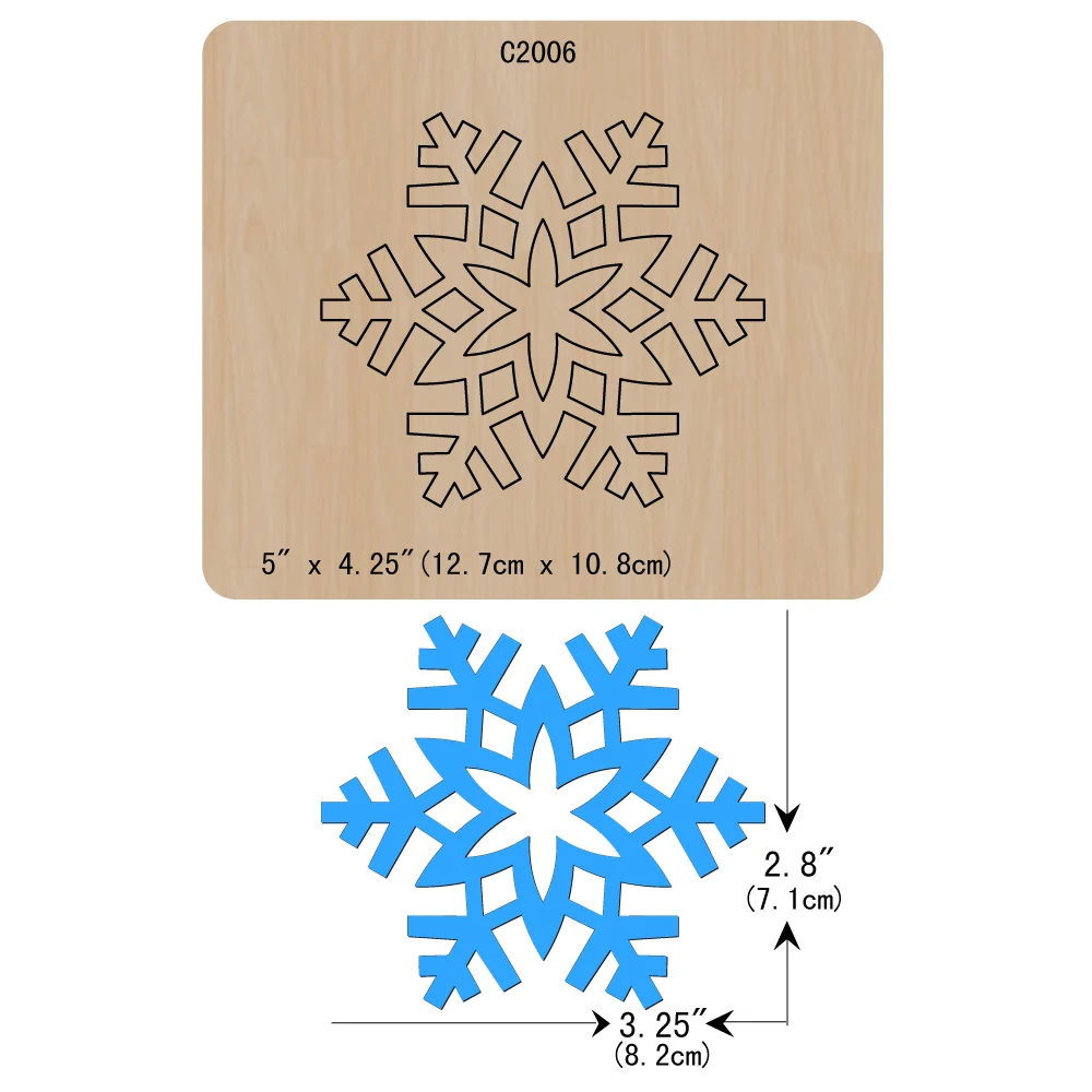 Новые рождественские снежинки деревянные штампы скрапбукинга C2006
