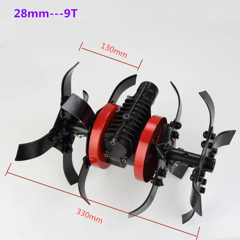 Бытовая бетономешалка, триммер для травы, косилка, свободная почвенная головка, канавное колесо, колесо для прополки, нож для глубокой очистки - Цвет: 28mm X 9T