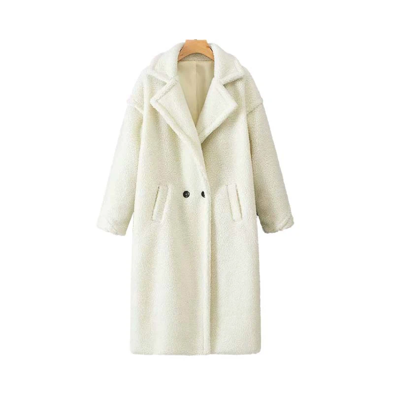 Зимний длинный плюшевый пиджак женские шубы из искусственного меха белая розовая шуба винтажный меховой воротник плотное зимнее пальто женская элегантная Меховая куртка