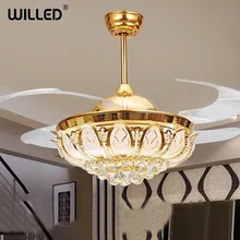 220 В потолочные вентиляторы с пультом дистанционного управления, роскошный хрустальный светильник в скандинавском стиле, рождественские украшения для дома, гостиной, отеля, вентилятор, лампа