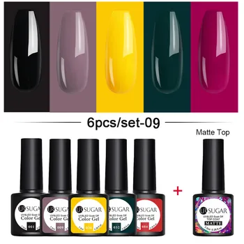 

UR SUGAR Gel Nail Polish Set Pures Color Glitters Polish Semi Permanent Base top UV LED lam Manicures Varnish Spring Nail Gel