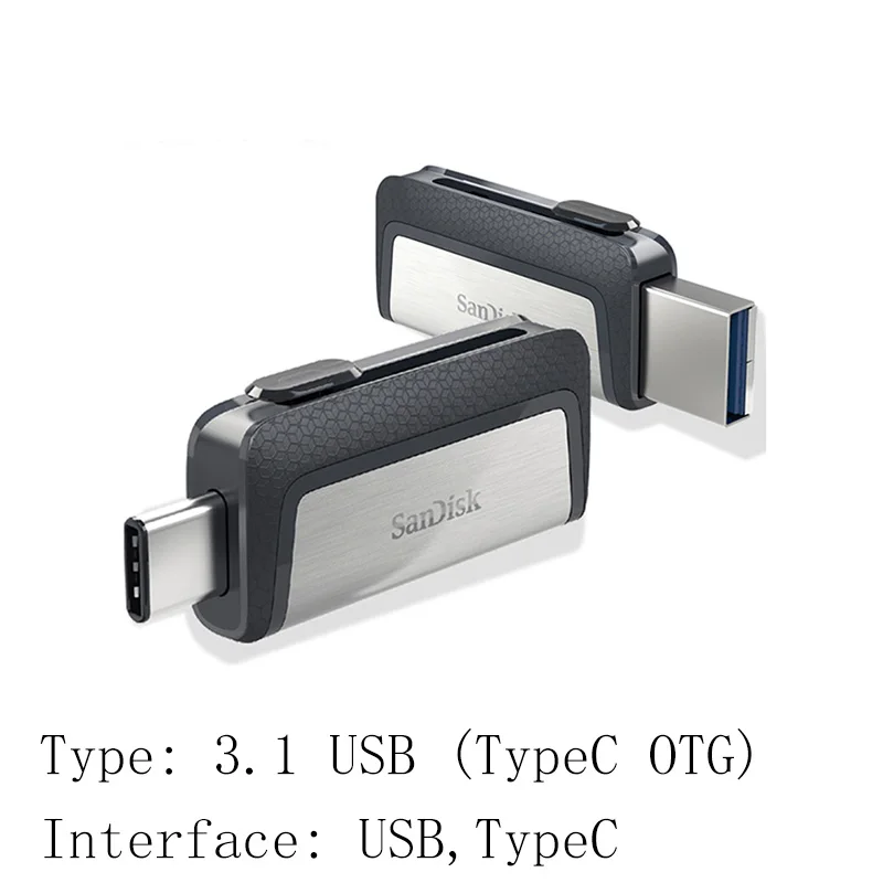 Sandisk type C OTG USB флэш-накопитель 64 128 ГБ Флешка 128 Гб 64 ГБ 32 ГБ 256 ГБ флеш-накопитель 3,1 USB флешка диск на ключе памяти для телефона - Цвет: SDDDC2