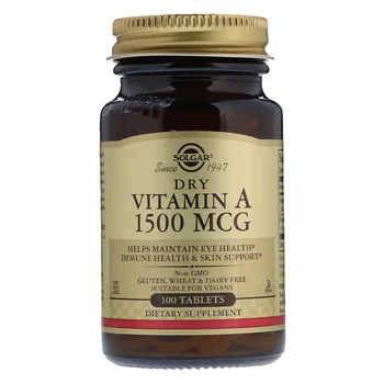 

Free shipping Solgar Vitamin A 1500 mcg helps maintain eye health 100 tablets