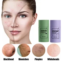 Eelhoe purificar o controle de óleo da máscara da vara e anti-acne berinjela fina sólida chá verde máscara de lama de limpeza profunda máscara de cuidados com a pele fina