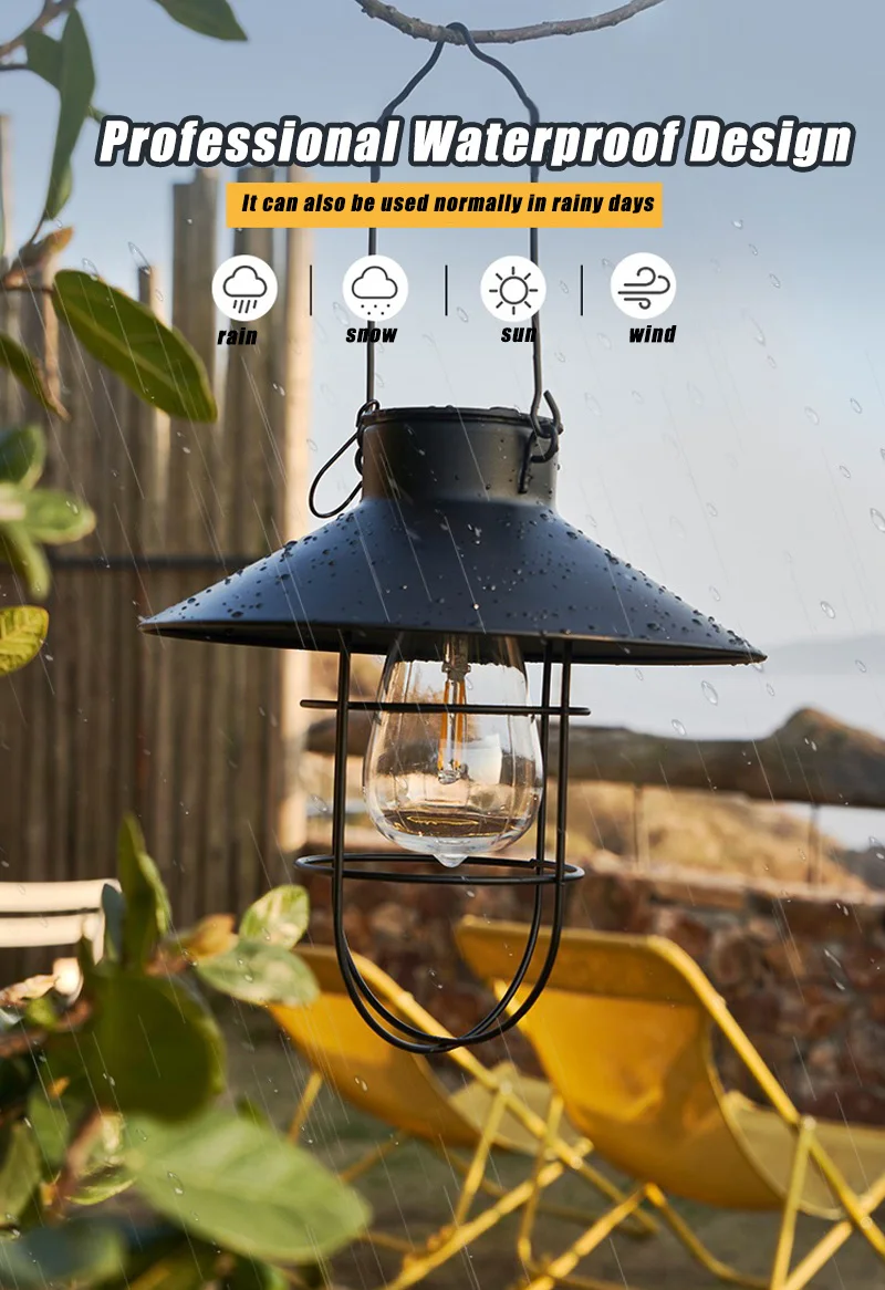 Outdoor Solar Lantern Hanging Solar Lights Waterproof Vintage Metal Solar Garden Lights For Garden Décor Yard Patio Backyard cheap solar lights