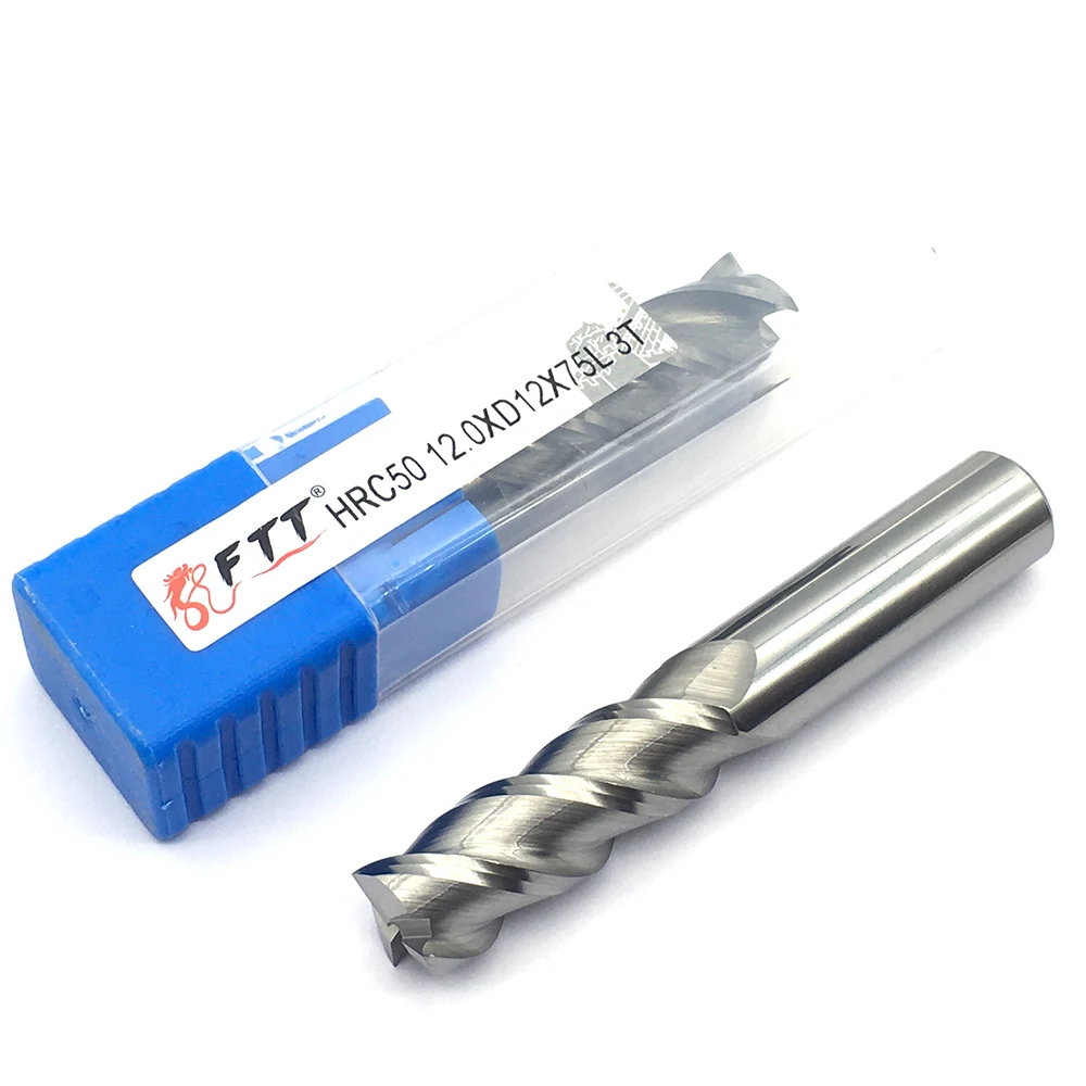 

Endmill 1PCS HRC50 3F 12XD12X75L End Mill Milling Cutter CNC End Mills Alloy Carbide Tungsten Steel For Aluminum Machining