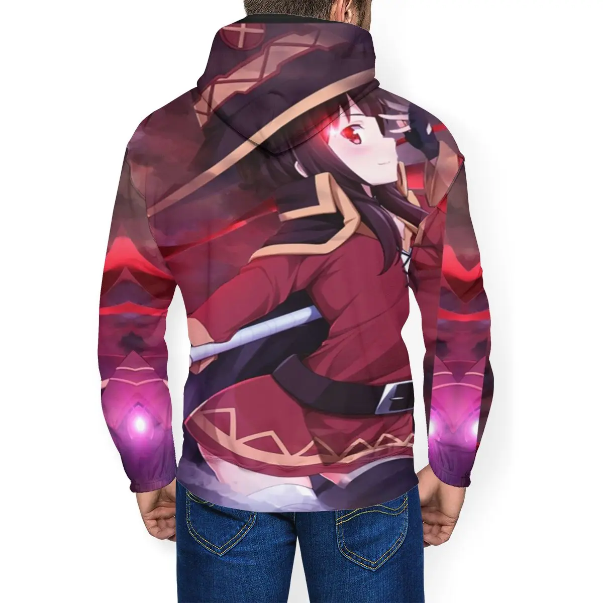 Konosuba худи Megumin Edit толстовки зимние длинные пуловеры худи стильные XL уличные худи из полиэстера
