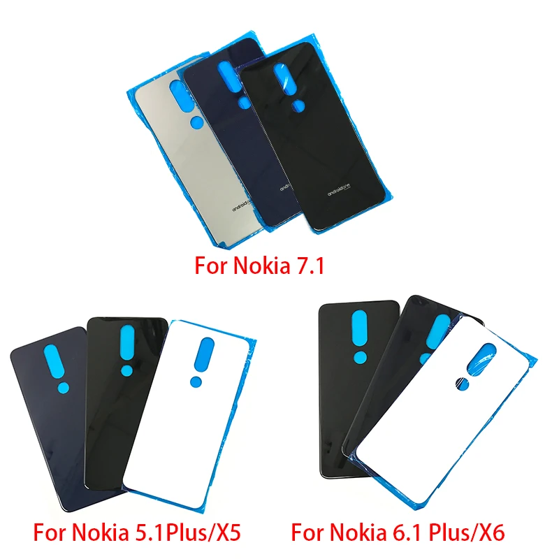 Новое заднее стекло задняя крышка для Nokia 7 7,1/5,1 Plus/X5/6,1 Plus/X6/8,1/X7 корпус батареи задняя крышка