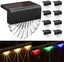 Lampe solaire LED imperméable pour l'extérieur, lumière changeante de couleur, lumière blanche chaude, idéal pour une clôture, un Patio, des escaliers, une cour ou une marche