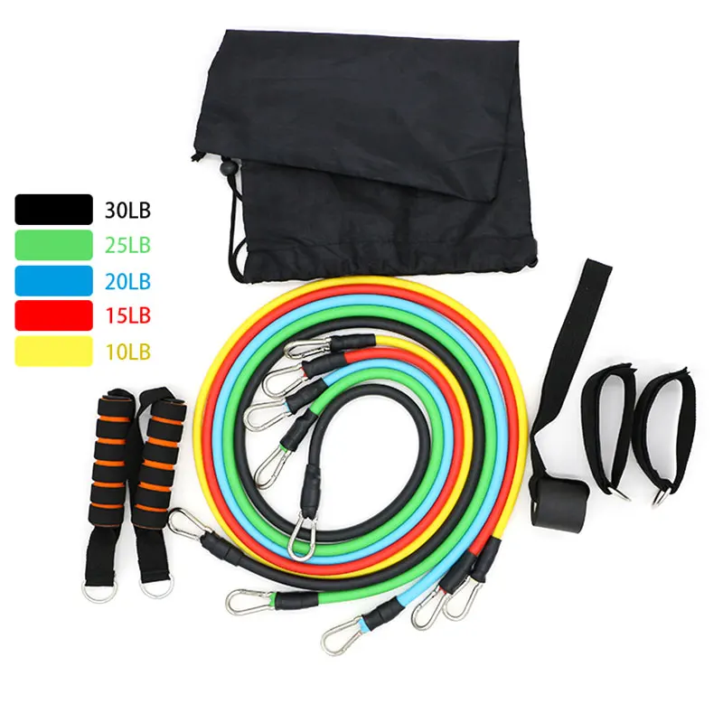 11 Pcs/Set Latex Resistance Bands Crossfit Training Exercise Yoga Tubes Pull Rope Workout Expander Elastic Bands For Fitness