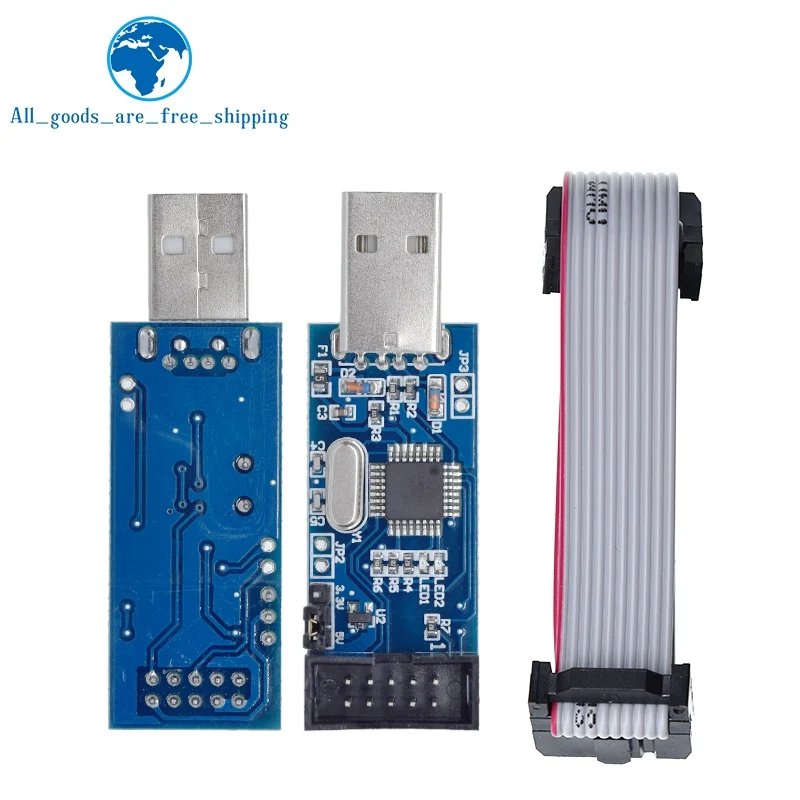 1 комплект USBASP USBISP AVR программист USB ATMEGA8 ATMEGA128 ATtiny/CAN/PWM 10Pin провод модуль DIY + до 6 Pin