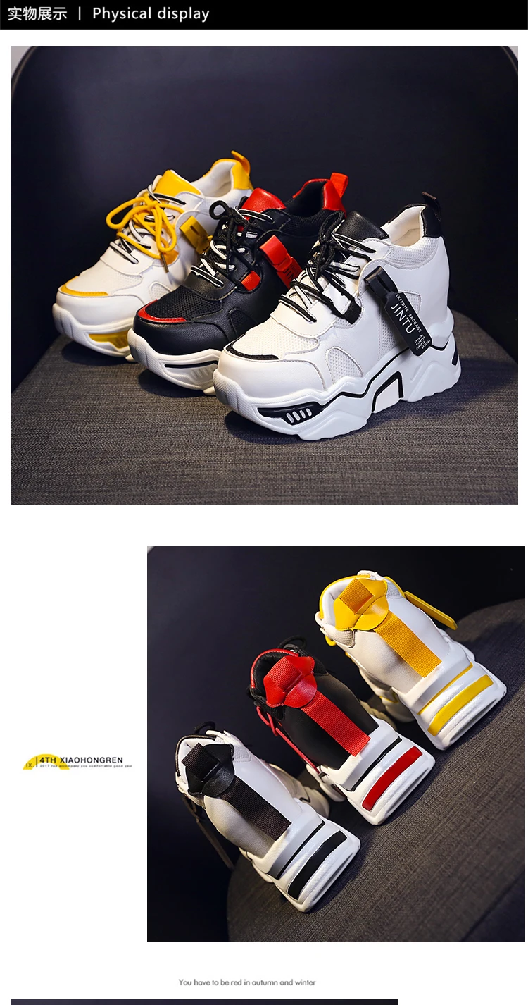 Womens Sneakers Trainers Platform Wedges Chunky Sneakers Black Sneakers Women Casual Shoes Woman Baskets chaussures femme