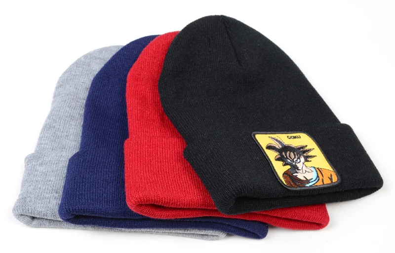 Dragon Ball Z GOKU Beanie Hat Япония Аниме Сон Гоку вязанная шапка с вышивкой унисекс зимний теплый для катания на лыжах Шапки Крючком Эластичная зимняя шапка