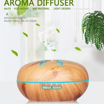 

550ml light WoodAir Humidifier Essential Oil Diffuser Aroma Lamp Aromatherapy Electric Aroma Diffuser Mist Maker Humidificador