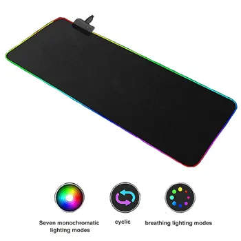 

RGB Luminous Gaming Mouse Pad Colorful Oversized Glowing USB LED Extended Illuminated Keyboard PU Non-slip Blanket Mat