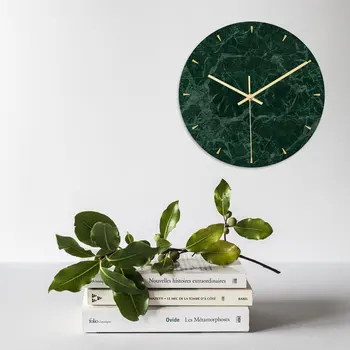 

1pc Wall Clock Durable Modern Novel Practical Marble Printing Wall Clock for Office