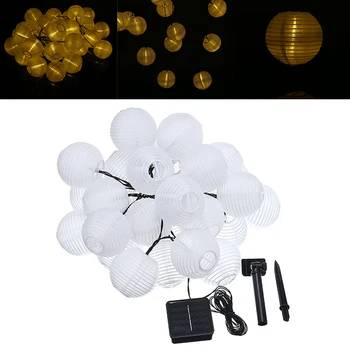 

30 LED Solar Lantern String Light Outdoor Christmas Garden Backyard Balcony Lantern Ball Fairy Solar Lights