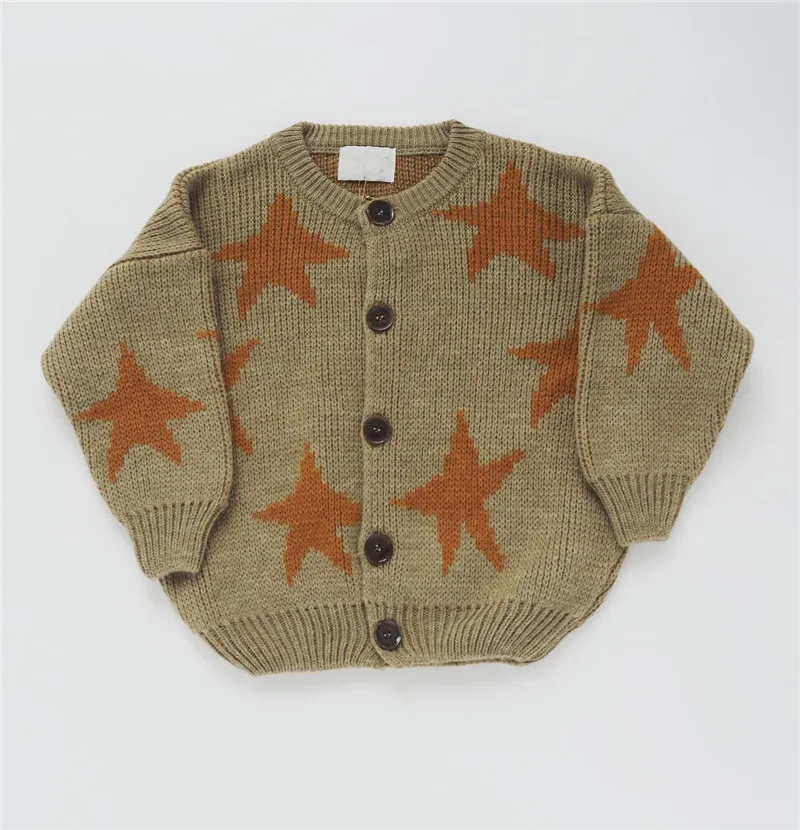 Коллекция года, BC, брендовая детская зимняя одежда модный вязаный кардиган для мальчиков и девочек, пальто для мальчиков и девочек, новая куртка в полоску со звездами