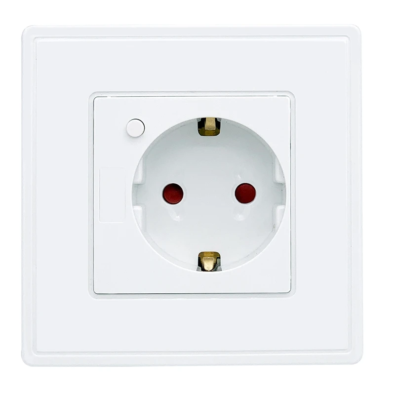 

Eu Standard Power Plug Socket , White Plastic Pc Panel, Ac 90~250V 10A Wall Outlet Kitchen Socket