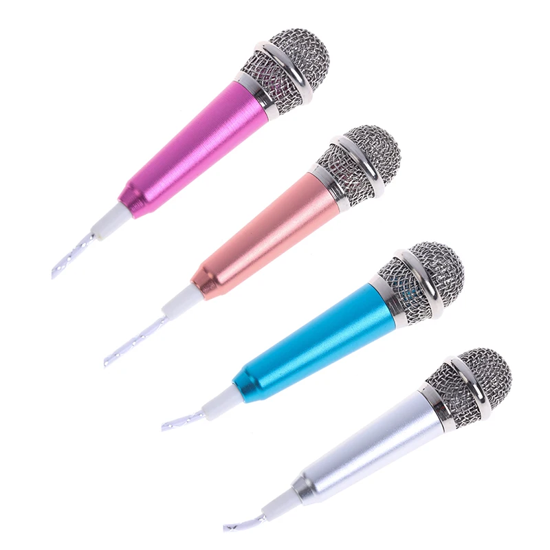 3.5mm Stereo Studio Mic KTV Karaoke Mini Microphone With Earphones/Stand Mount size: app.5.5cm*1.8cm best usb microphone