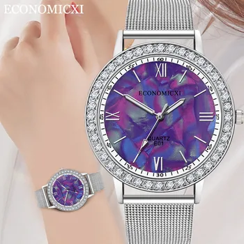 

Fashion Womens Bracelet Watch Flower Rhinestone Wrist Watch Luxury Mesh Band Gift relogio feminino reloj para mujer часы женские