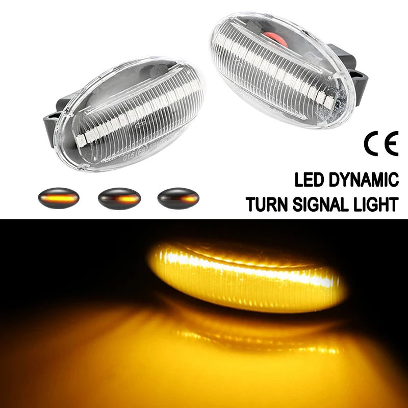 2 шт. Динамический указатель Поворота Боковой габаритный фонарь светильник для